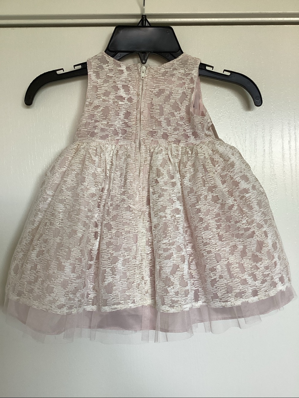 Bonnie Baby Pink and Cream Floral Lace Party Dress & Bloomers - Picture 2 of 5